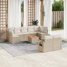 Modulaire tuinbank Lounge Set van zwart materiaal en gepoedercoat staal - Beige / 1 / Tafel + 5x midden + 2x hoek