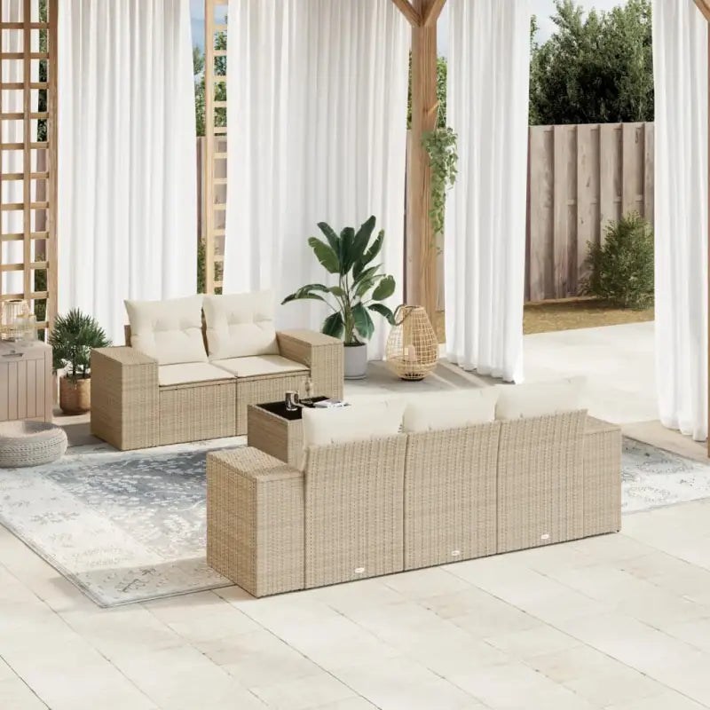 Modulaire tuinbank met beige materiaal en gepoedercoat staal afmetingen voor terras en tuin - Modulaire tuinbanken