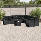 Modulaire tuinbank set met zwart gepoedercoat staal voor buitenplezier - Zwart / 1 / Met tafel - Modulaire tuinbanken