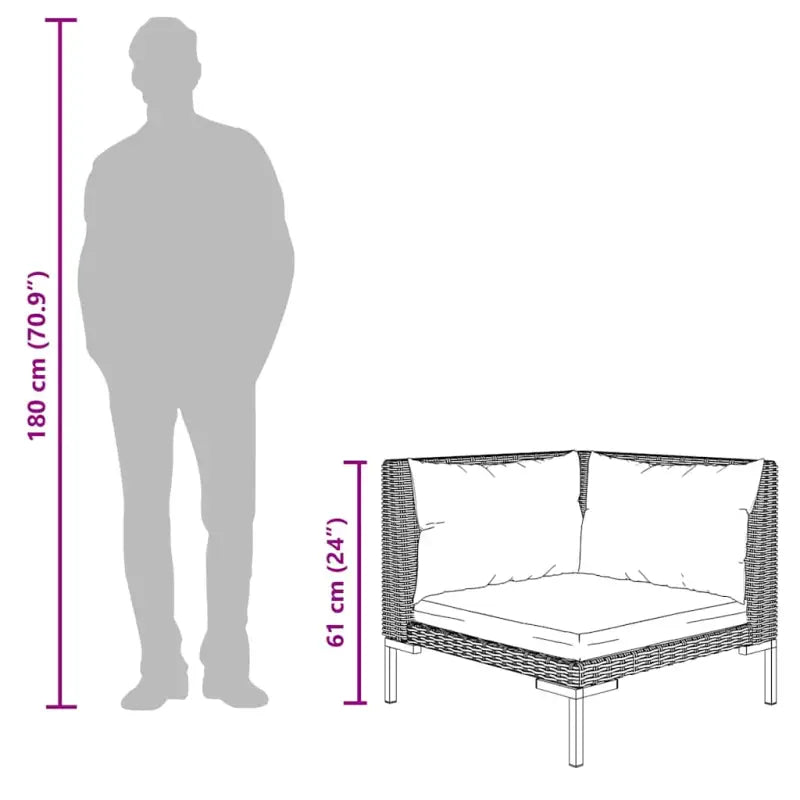 Modulaire tuinbank van halfrond poly rattan voor trendy buitenruimte - Modulaire tuinbanken