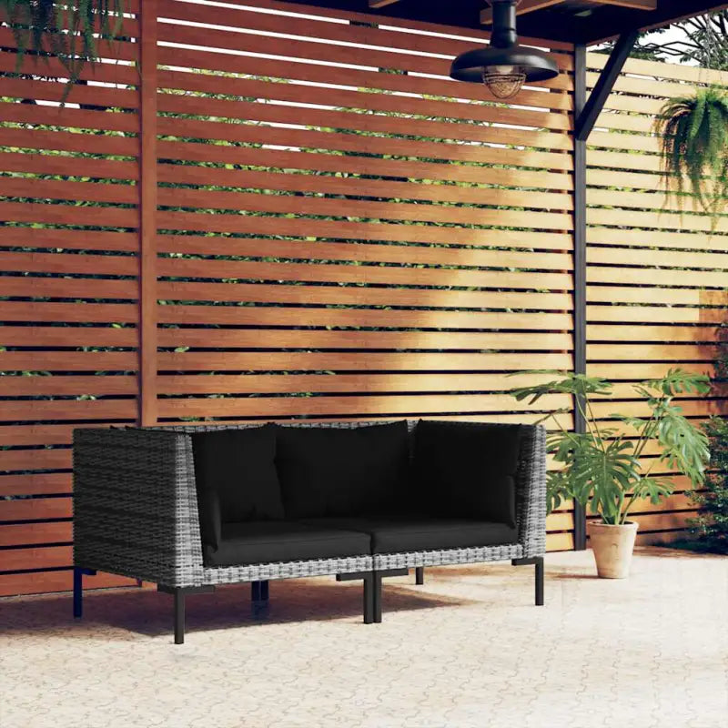 Modulaire tuinbank van halfrond poly rattan voor trendy buitenruimte - 1 / Hoekbank (2 st) - Modulaire tuinbanken