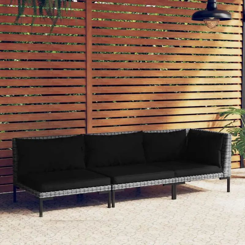 Modulaire tuinbank van halfrond poly rattan voor trendy buitenruimte - 1 / hoek + 2x midden - Modulaire tuinbanken