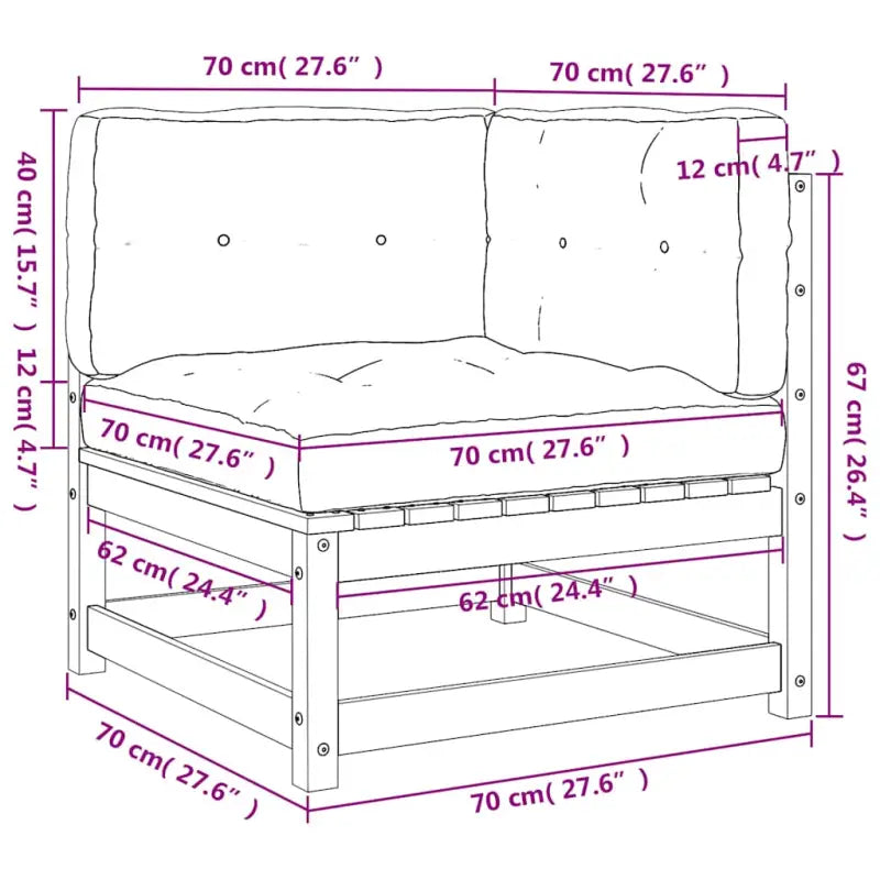 Modulaire tuinbank van massief douglashout met kussens voor je tuin - Modulaire tuinbanken