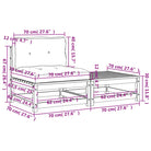 Modulaire tuinbank van massief douglashout met kussens voor terras - Modulaire tuinbanken