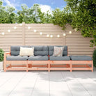 Modulaire tuinbank van massief douglashout voor terras en patio - Douglashout / 1 / 3-zitsbank met hocker - Modulaire