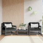 Modulaire tuinbank van massief douglashout voor terras en patio - Grijs grenenhout / 1 / Fauteuils (2 st) - Modulaire