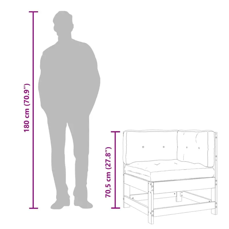 Modulaire tuinbank van massief grenenhout met zachte kussens - Modulaire tuinbanken