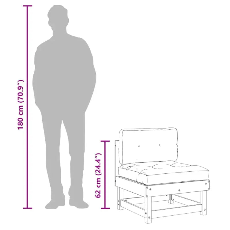 Modulaire tuinbank van massief grenenhout met zachte kussens - Modulaire tuinbanken