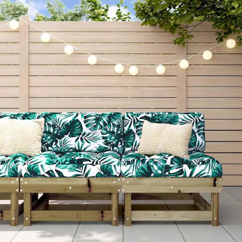 Modulaire tuinbank van massief grenenhout met zachte kussens - Bruin / 1 / 2x midden - Modulaire tuinbanken