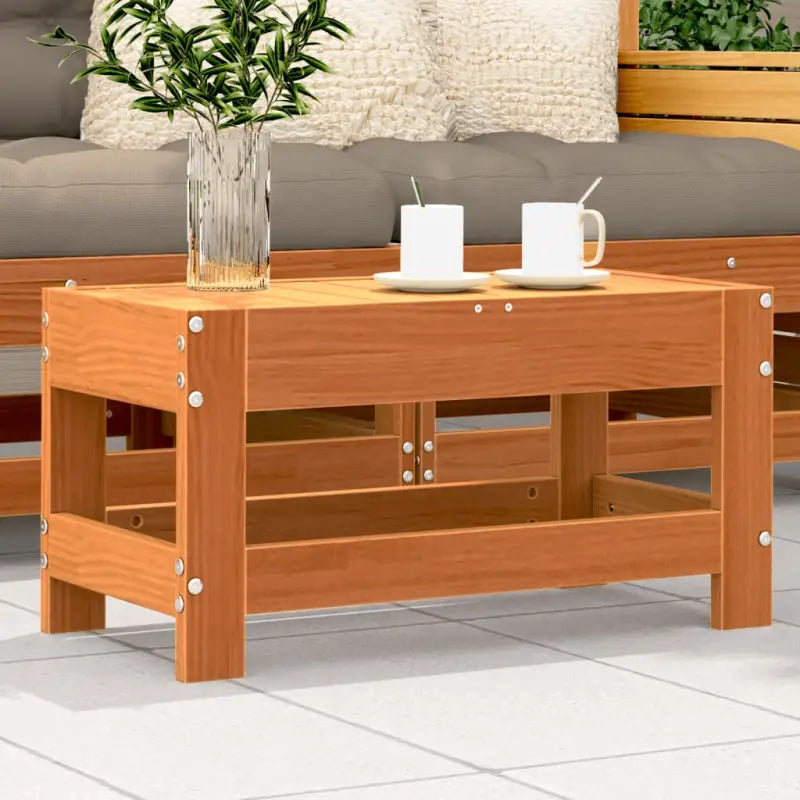 Modulaire tuinbank van massief grenenhout voor terras en patio - Bruin grenenhout / 1 / Lage hocker - Modulaire