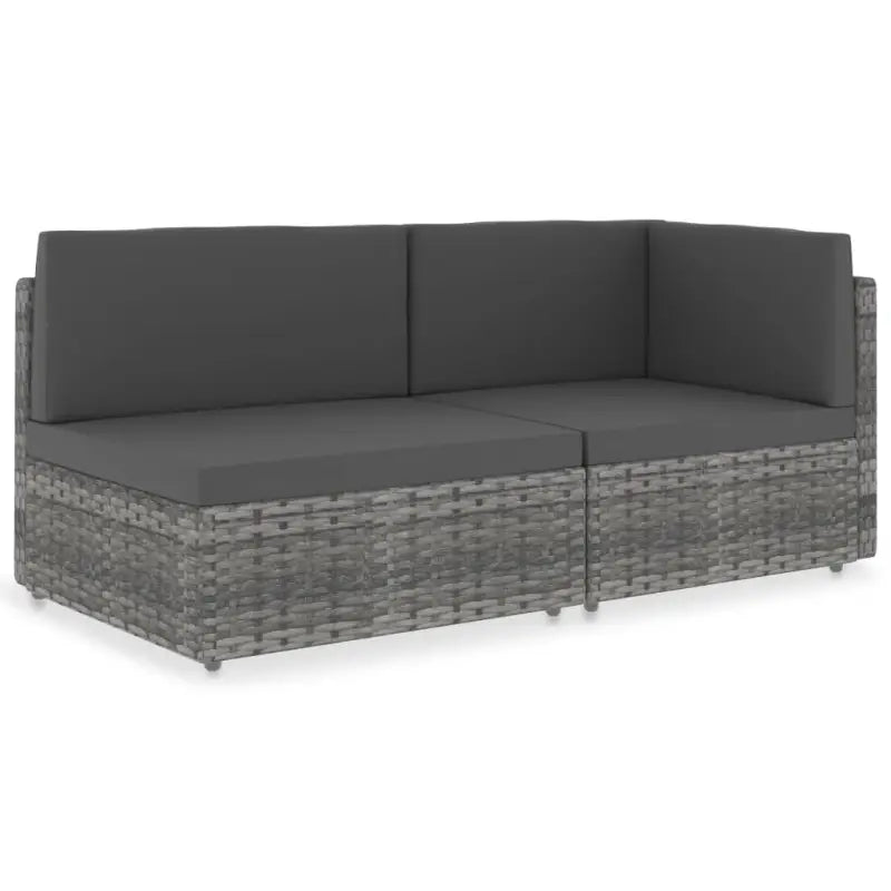 Modulaire tuinbank van poly rattan voor alle seizoenen - Grijs / 1 / Middenbank + hoekbank - Modulaire tuinbanken