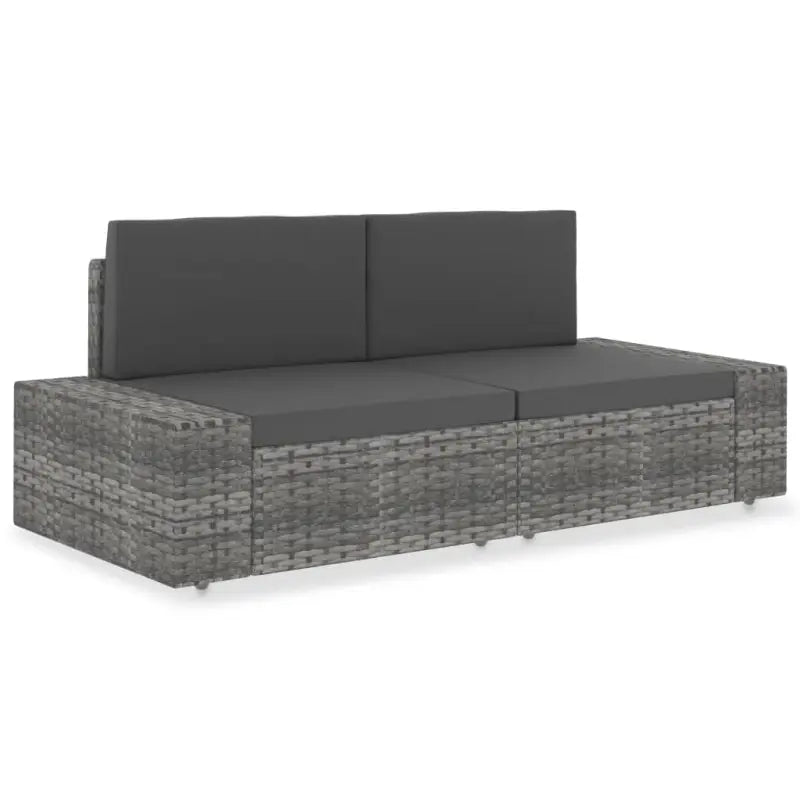 Modulaire tuinbank van poly rattan voor alle seizoenen - Grijs / 1 / Hoekbank (linkerarmleuning) + hoekbank