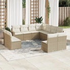 Modulaire tuinbanken met beige materiaal en gepoedercoat staal - beige en crèmekleurig / 1 / Zonder tafel - Modulaire