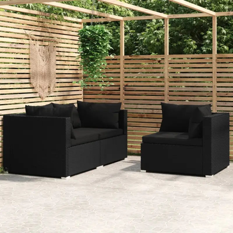 Modulaire tuinbanken met klein rugkussen voor comfortabele outdoor ontspanning - Zwart / 1 / 3x hoek - Modulaire