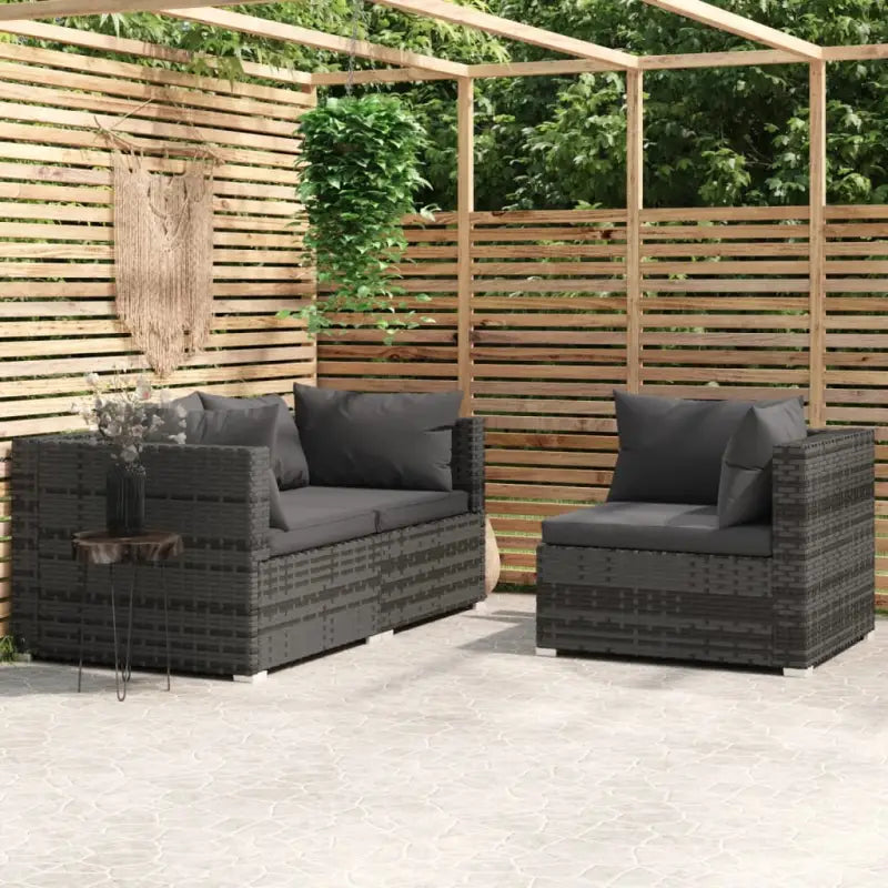 Modulaire tuinbanken met klein rugkussen voor comfortabele outdoor ontspanning - Grijs en antraciet / 1 / 3x hoek