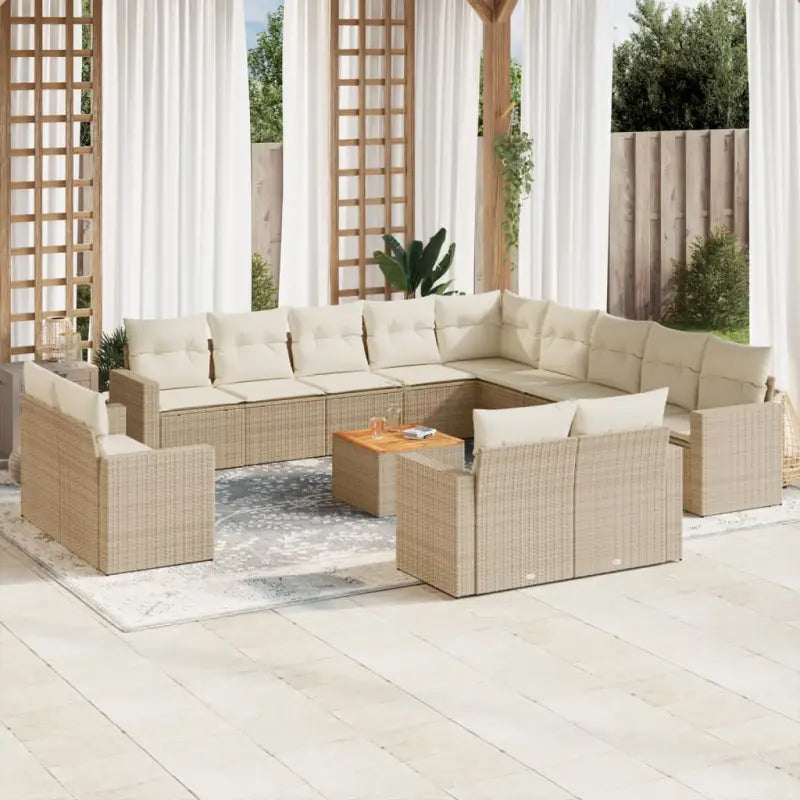 Modulaire tuinbanken van beige materiaal en gepoedercoat staal Innoveer je tuin - beige en crèmekleurig / 14