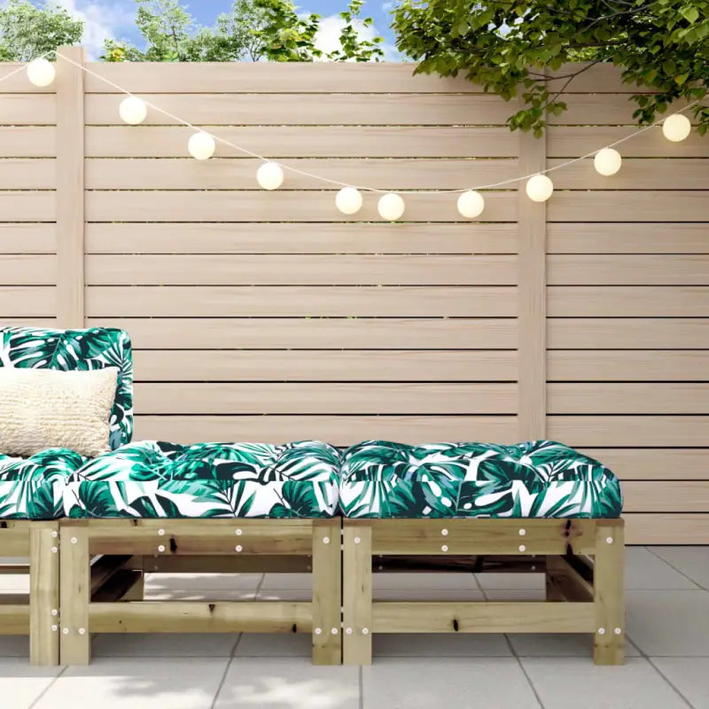 Modulaire tuinbanken van massief grenenhout met zachte kussens - Bruin / 1 / 2x voetensteun - Modulaire tuinbanken