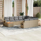 Modulaire tuinbanken van zwart gepoedercoat staal voor terras en tuin - Beige en grijs / 1 / 6x midden + Tafel + 2x