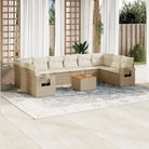 Modulaire tuinbanken van zwart gepoedercoat staal voor terras en tuin - Beige / 1 / 2x corner + table + 6x middle