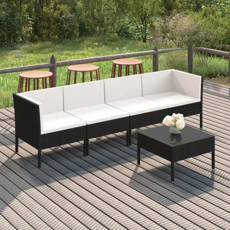 Modulaire tuinset voor gezellige en ontspannende buitenmomenten - 2x hoek + 2x midden + Tafel - Tuinsets
