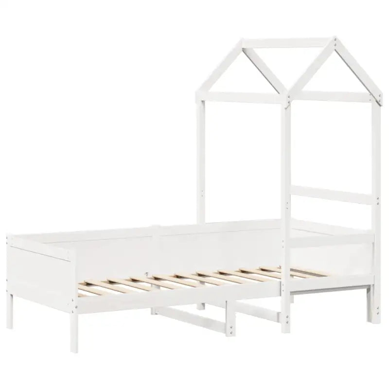 Multifunctioneel slaapbank van massief grenenhout in wit materiaal - Bedden & bedframes