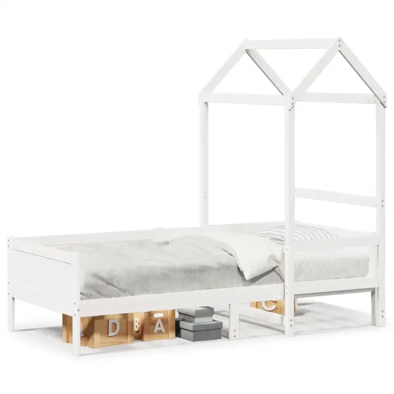 Multifunctioneel slaapbank van massief grenenhout in wit materiaal - Bedden & bedframes