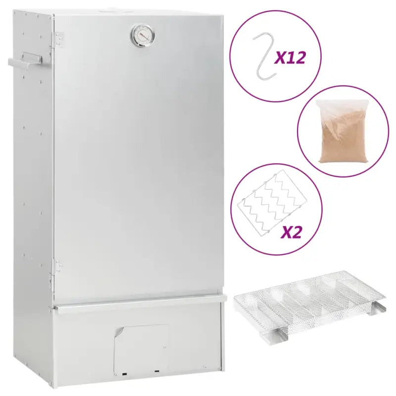 Multifunctionele rookoven met koude rookgenerator en gegalvaniseerd staal - 44.5 x 29 x 83 cm (35 x 20.5 x 4.5 cm)