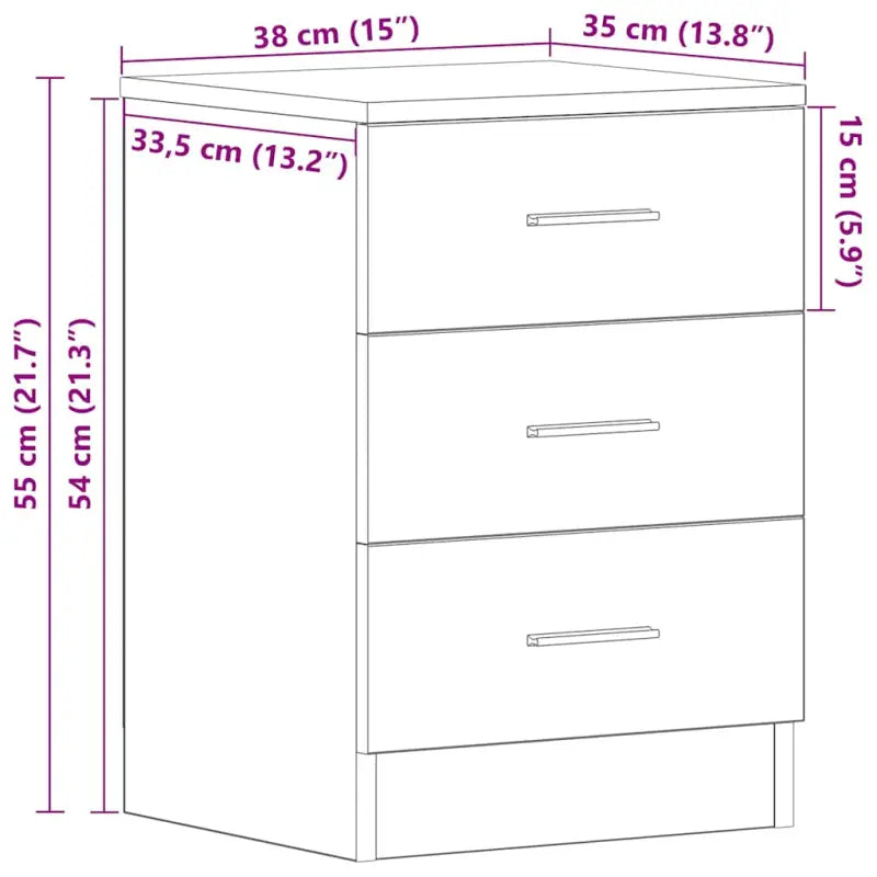 Nachtkastje van bewerkt hout met levering bevat voor een klassieke uitstraling - Nachtkastjes