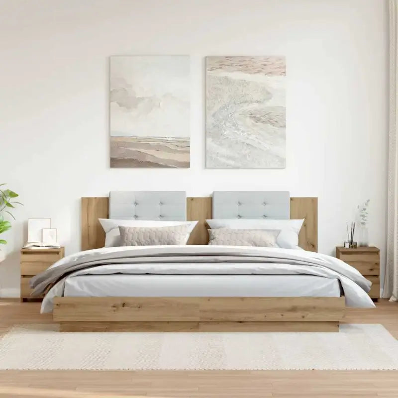 Nachtkastje van bewerkt hout met levering bevat voor klassieke charme - artisanaal eikenkleurig / 2 - Nachtkastjes