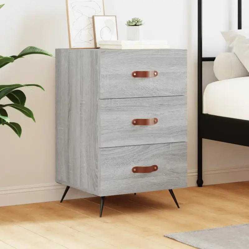Nachtkastje van bewerkt hout met moderne uitstraling - Grijs sonoma / 1 - Nachtkastjes