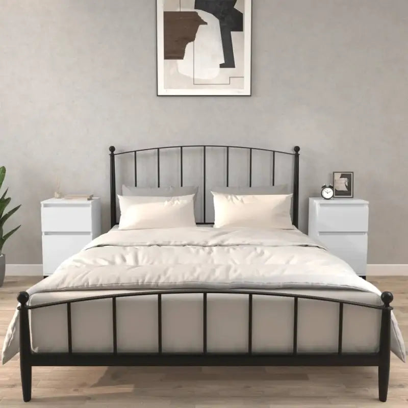 Nachtkastje van bewerkt hout met tijdloos en elegant ontwerp - Hoogglans wit / 2 - Nachtkastjes