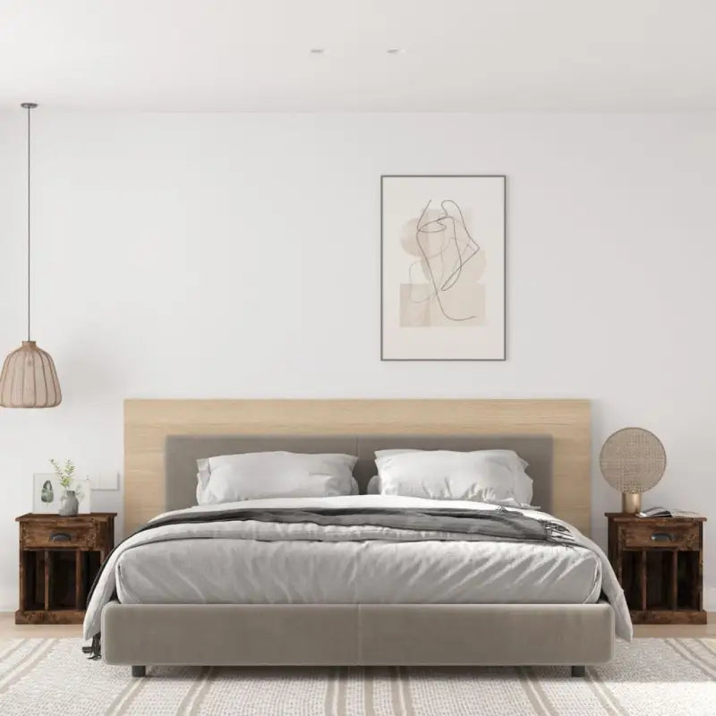 Nachtkastjes in Grijs Sonoma met elegant en duurzaam ontwerp - Gerookt eiken / 2 - Nachtkastjes