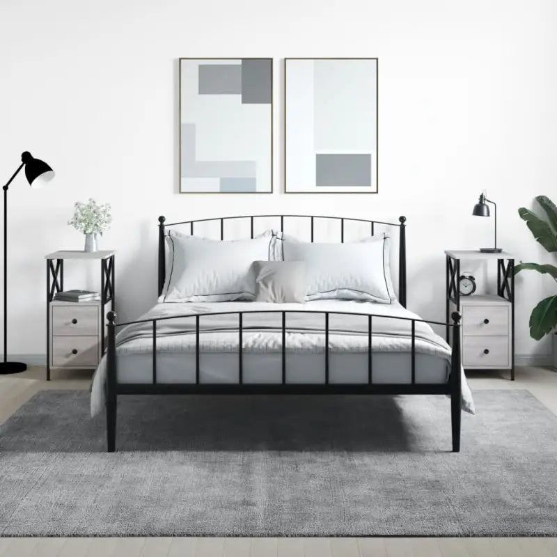 Nachtkastjes met bewerkt hout en verstelbare poten voor een tijdloze uitstraling - Grijs sonoma / 2 - Nachtkastjes