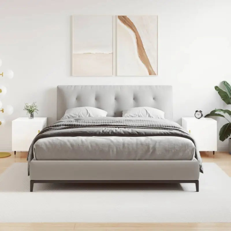 Nachtkastjes met bewerkt hout voor een moderne uitstraling - Hoogglans wit / 2 - Nachtkastjes