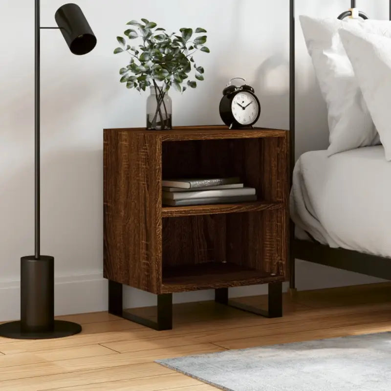 Nachtkastjes van bewerkt hout met elegant en tijdloos ontwerp - bruin eikenkleur / 1 - Nachtkastjes