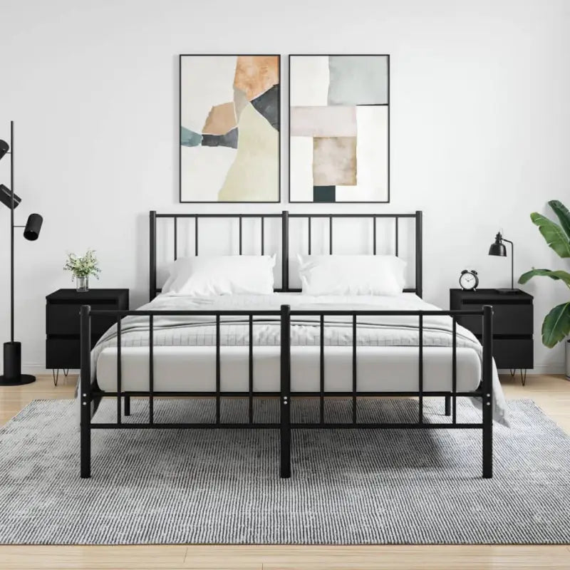 Nachtkastjes van bewerkt hout met elegant ontwerp en duurzame kwaliteit - Zwart / 2 - Nachtkastjes