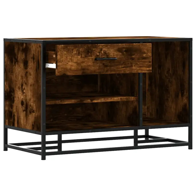 Opberg- en halbankje van gerookt eiken bewerkt hout - Opberg- & halbankjes