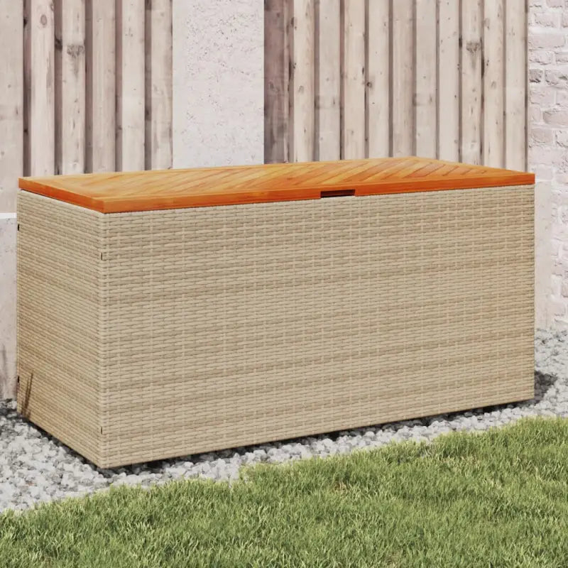 Opbergbox voor buiten in poly rattan voor andere spullen eenvoudig schoon maken - Beige / 110 x 50 x 54 cm