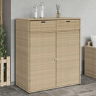 Opbergbox voor buiten in poly rattan voor tuinmeubels en accessoires - Beige / 105 x 55 x 113 cm - Opbergboxen