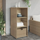 Opbergbox voor buiten in poly rattan voor tuinmeubels en accessoires - Beige - Opbergboxen voor buiten