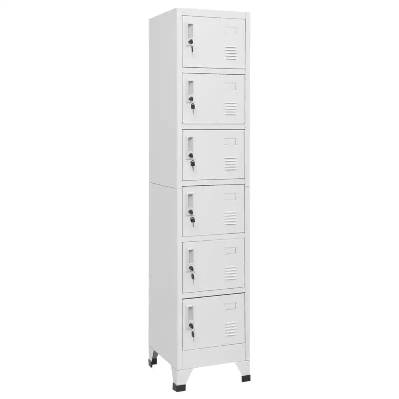 Opbergkast met afsluitbare deur voor kantoor of ruimte decoratie - Grijs / 1 / Met 6 lockers - Opbergkasten &
