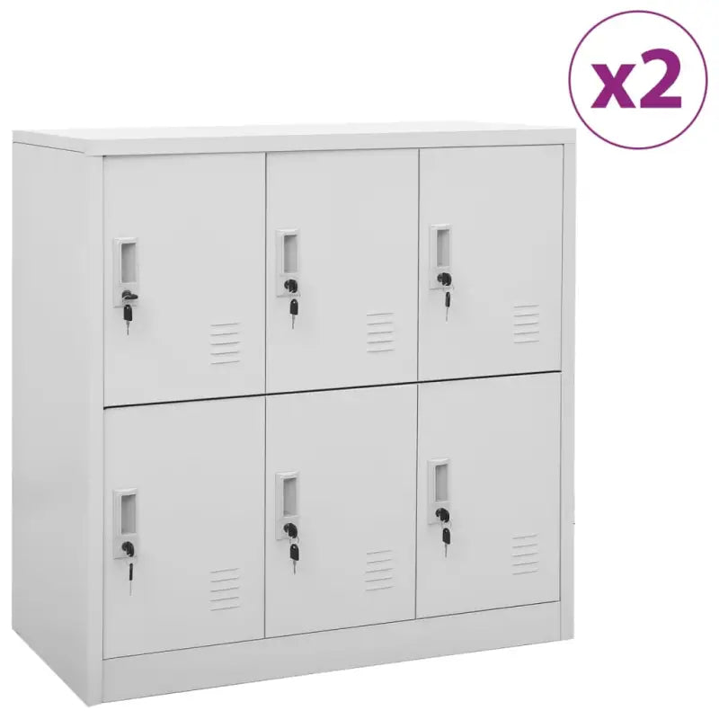 Opbergkast voor verschillende spullen met modern en duurzaam design - Lichtgrijs / 2 / Met 6 lockers - Opbergkasten &