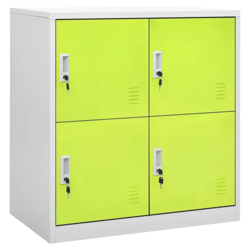 Opbergkast voor verschillende spullen met modern en duurzaam design - Lichtgrijs en groen / 1 / Met 4 lockers
