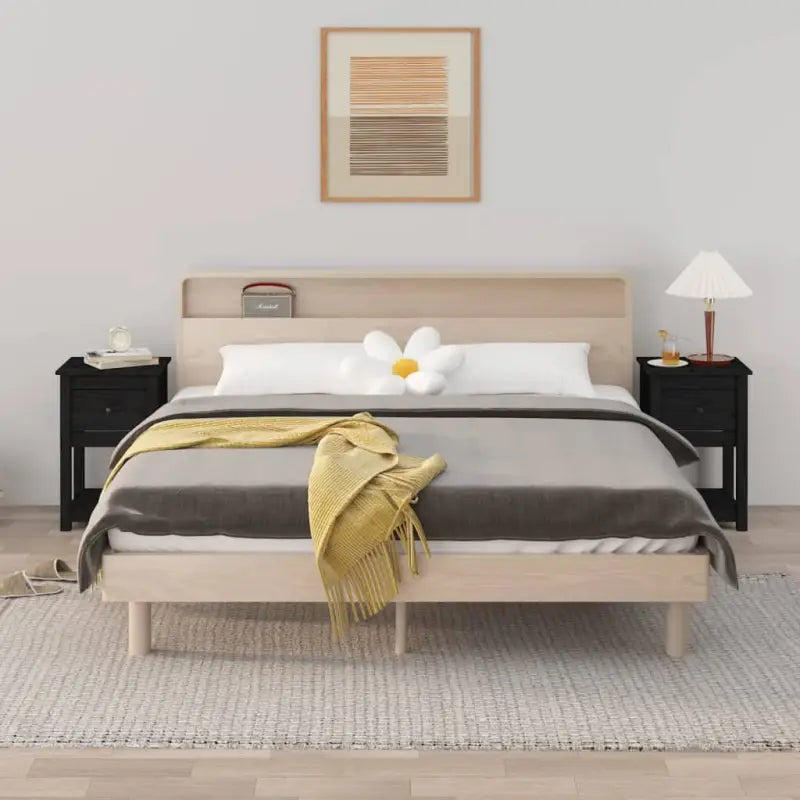 Opbergkasten met massief grenenhout en stabiel blad voor in je interieur - Zwart / 2 - Opbergkasten & lockerkasten