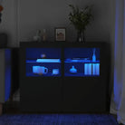 Opbergkasten met RGB LED-verlichting en bewerkt hout - Zwart / 2 - Opbergkasten & lockerkasten