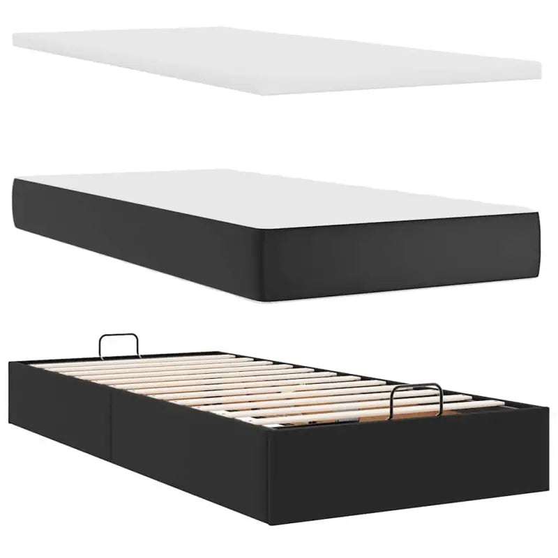 Ottomaan bed met ruime opbergruimte en zwart materiaal voor comfortabele nachten - Bedden & bedframes