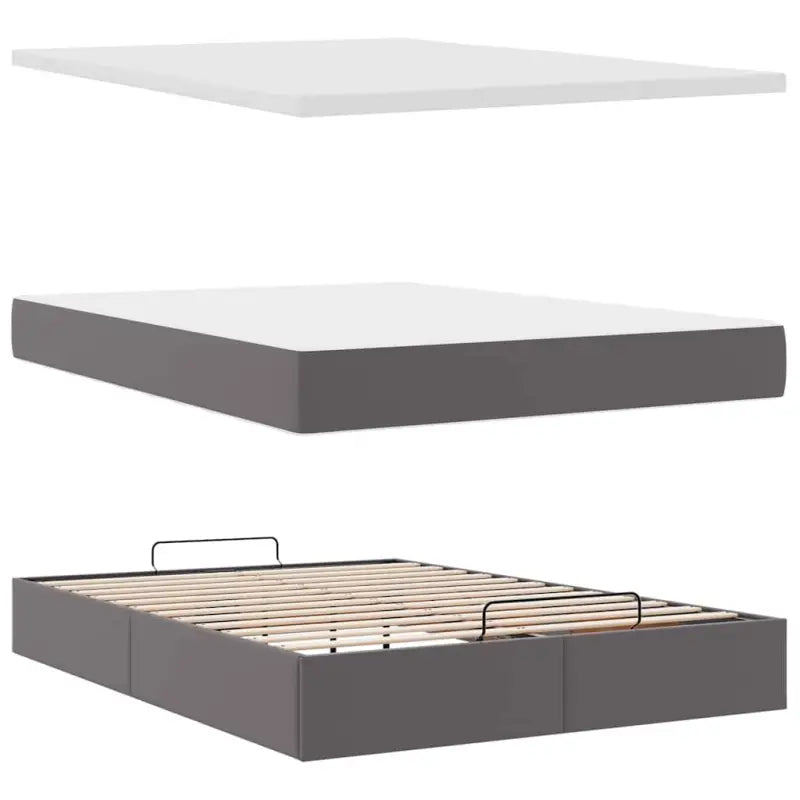 Ottomaan bed met ruime opbergruimte in grijs materiaal - Bedden & bedframes