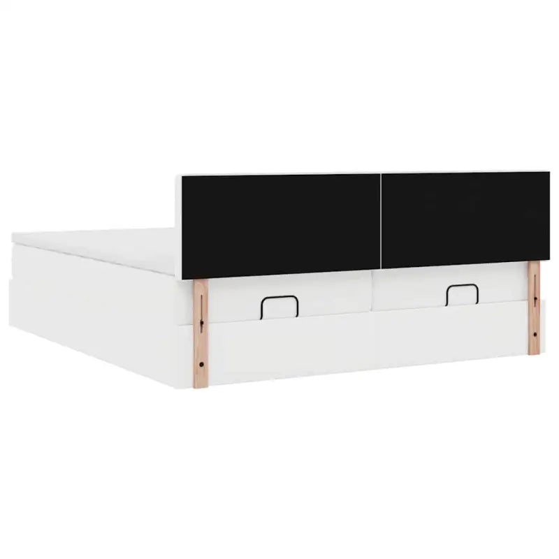 Ottomaans bed met wit materiaal en ruime opbergruimte - Bedden & bedframes