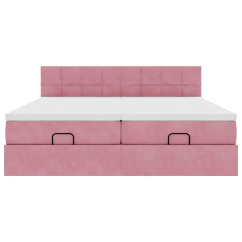 Ottomaanse bed met ruime opbergruimte en roze materiaal vulling - Bedden & bedframes