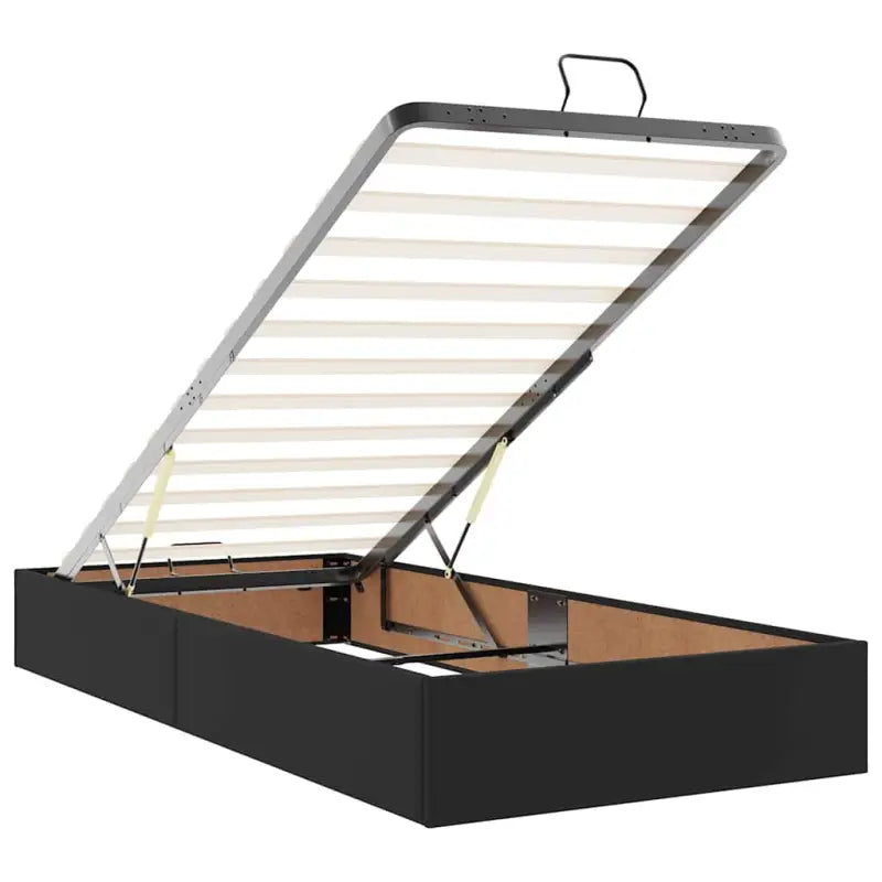 Ottomaanse bed met ruime opbergruimte en zwart materiaal - Bedden & bedframes